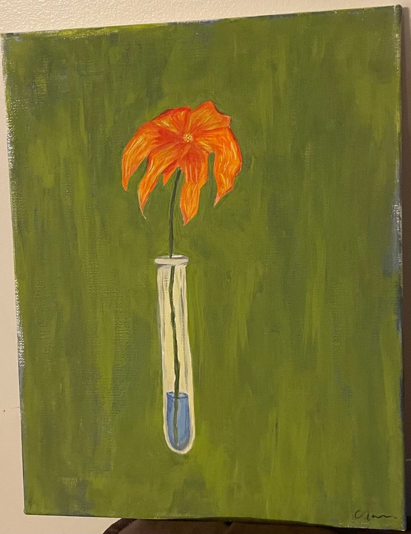 Test Tube Flower Original (Canvas)