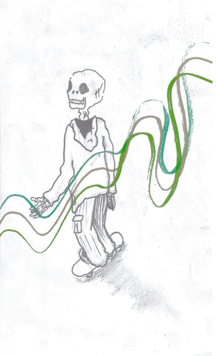 Skeleton Skater 8”x10”