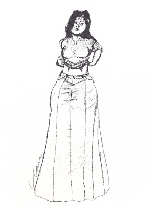 Jean Skirt 16x20”